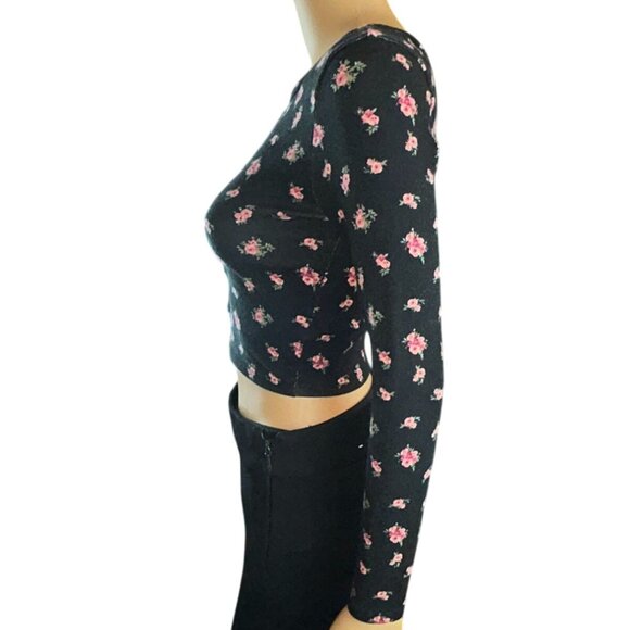 Sugar Moon Womens Long Sleeve Knit Cardigan Size S Floral Coquette - Picture 4 of 7